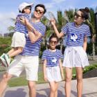Family Matching Short-sleeve Striped T-shirt / Shorts / Set