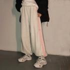 High Waist Contrast Panel Sweatpants