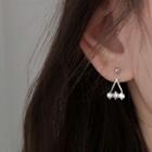 925 Sterling Silver Rhinestone Triangle Dangle Earring 1 Pair - As Shown In Figure - One Size