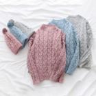 Set: Cable-knit Sweater + Bobble Knit Beanie