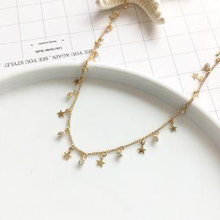 Alloy Star Rhinestone Choker