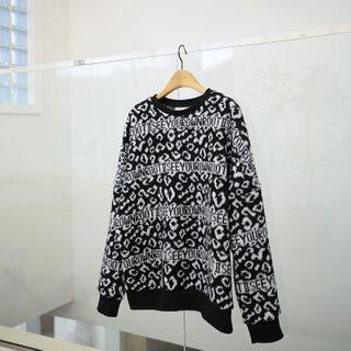 Crewneck Leopard Sweatshirt Black - One Size