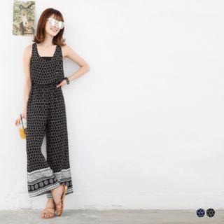 Printed Tie-back Jumpsuit