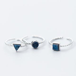 925 Sterling Silver Bead Open Ring (various Designs)