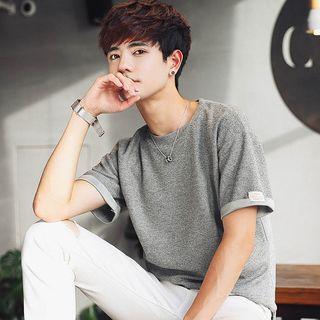 Cuff-sleeve Short-sleeve T-shirt