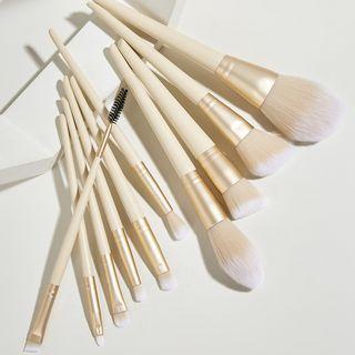 Set Of 10: Makeup Brush 10 Pcs - Beige - One Size