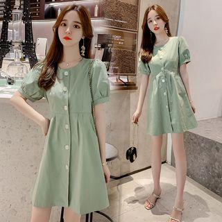 Plain Button Dress
