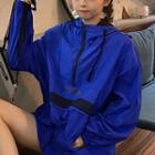 Color-block Zipper Long-sleeve Hoodie