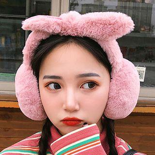 Rabbit Ear Letter Embriodered Earmuff