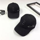 Safety Pin Hoop Accent Baseball Cap Black - One Size