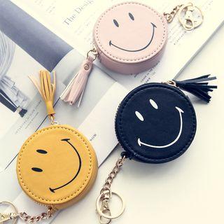 Smiley Face Print Tasseled Coin Purse