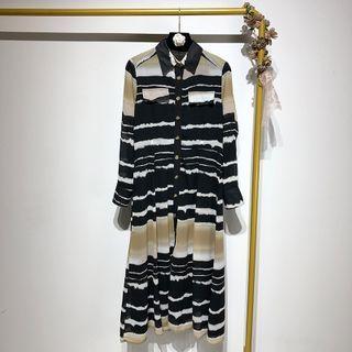 Color-block Midi Shirt Dress