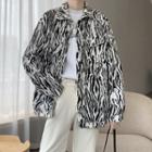 Long-sleeve Zebra Printed Shirt