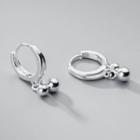 925 Sterling Silver Bead Dangle Earring 1 Pair - S925 Silver - Silver - One Size