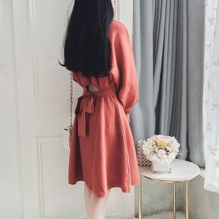 Tie-back Cut-out Sweater Dress