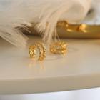 Rhinestone Alloy Cuff Earring 1 Pr - Gold - One Size