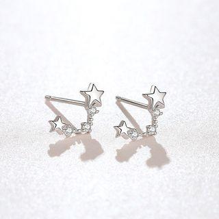 Rhinestone Star Stud Earring Star - One Size