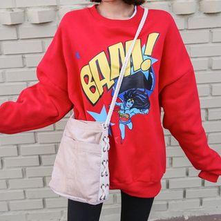 Lace-up Side Corduroy Cross Bag