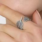 Feather Alloy Open Ring 1 Pc - Bronze - One Size