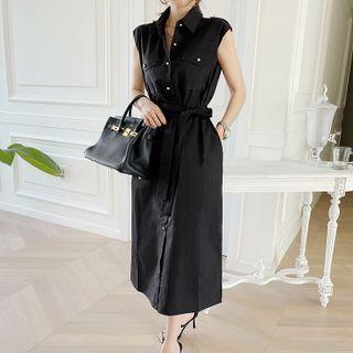 Epaulet Long Shirtdress