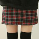 Band-waist Tartan Plaid Miniskirt