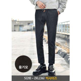 Drawstring-waist Brushed Fleece Lined Jeans