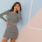 Crew-neck Striped T-shirt Dress