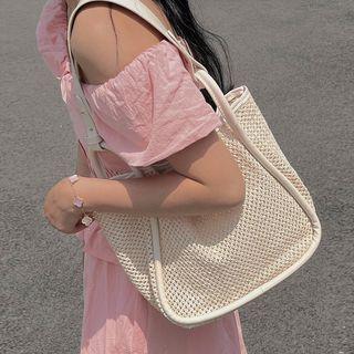 Straw Tote Bag White - One Size