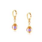 Simple And Fashion Plated Rose Gold Geometric Ball Earrings With Cubic Zirconia Rose Gold - One Size