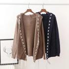 Hooded Lace-up Cardigan