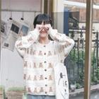 Bear Pattern Cardigan