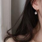 925 Sterling Silver Rhinestone Star Dangle Earring 1 Pair - Earring - Flower - Rose Gold - One Size