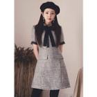 A-line Tweed Minidress With Ribbon