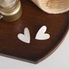 Heart Glaze Earring 1 Pair - S925 Silver - White - One Size