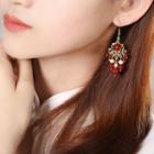 Gemstone & Faux Pearl Drop Earring / Clip-on Earring