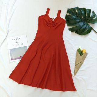 Lace Up Front Sleeveless Knit Dress