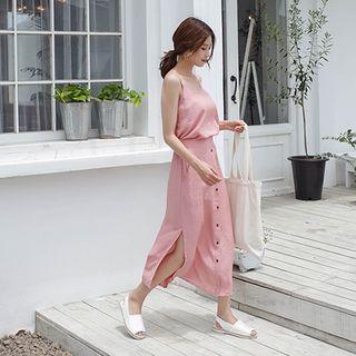 Set: Spaghetti-strap Top + Long Skirt