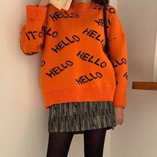 Hello Patterned Sweater