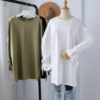 Plain Long Sleeve Long T-shirt