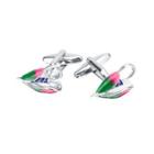 Fashionable Beautiful Color Fish Hook Cufflinks Silver - One Size