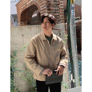Flap-pocket Zipped Trucker Jacket