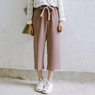 Bow Capri Wide-leg Pants
