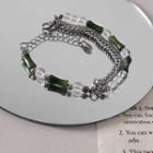 Bamboo Faux Gemstone Stainless Steel Bracelet Bracelet - Green - One Size