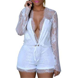Drawstring Lace Playsuit