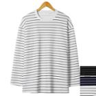 Plain Long-sleeve Striped T-shirt