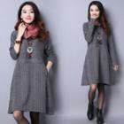 Embossed Long Sleeve Dress