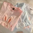 Cartoon Rabbit Embroidered T-shirt