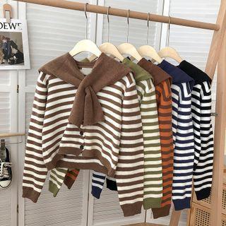 Long-sleeve Striped Cardigan Sweater Jacket