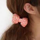 Dotted Bow-accent Barrette Color Chosen At Random - One Size
