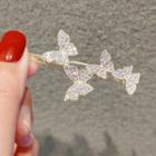 Rhinestone Butterfly Hair Clip Ly304 - Gold - One Size